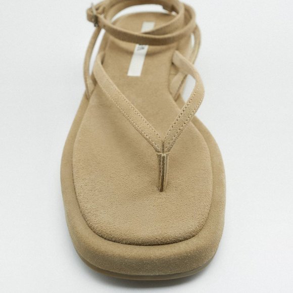Zara Flat Suede Sandals - Picture 4 of 8
